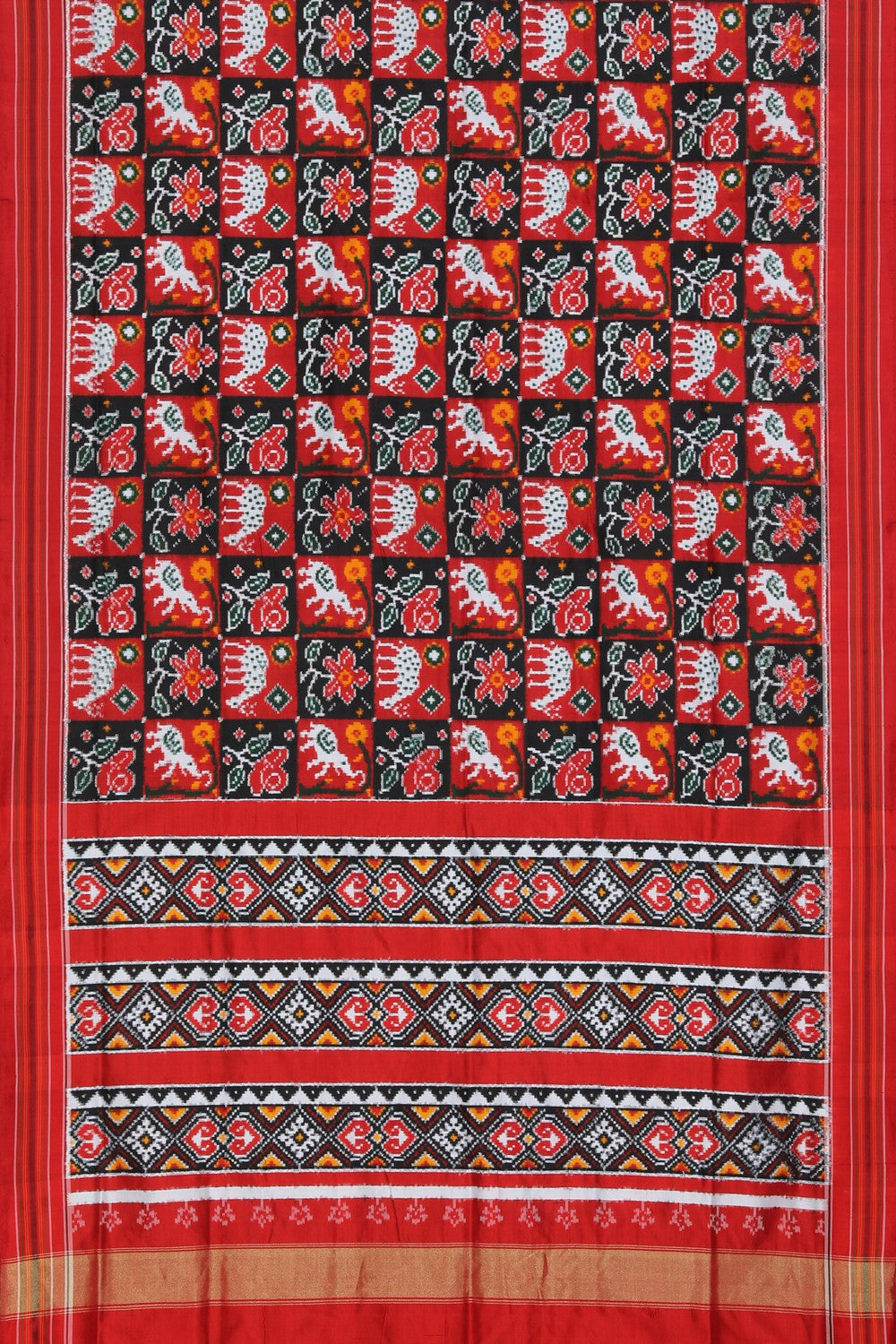Image of Pochampally Ikat Silk Red Saree